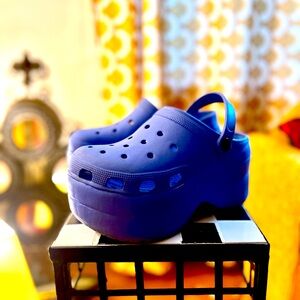 Blue Platform Clogs